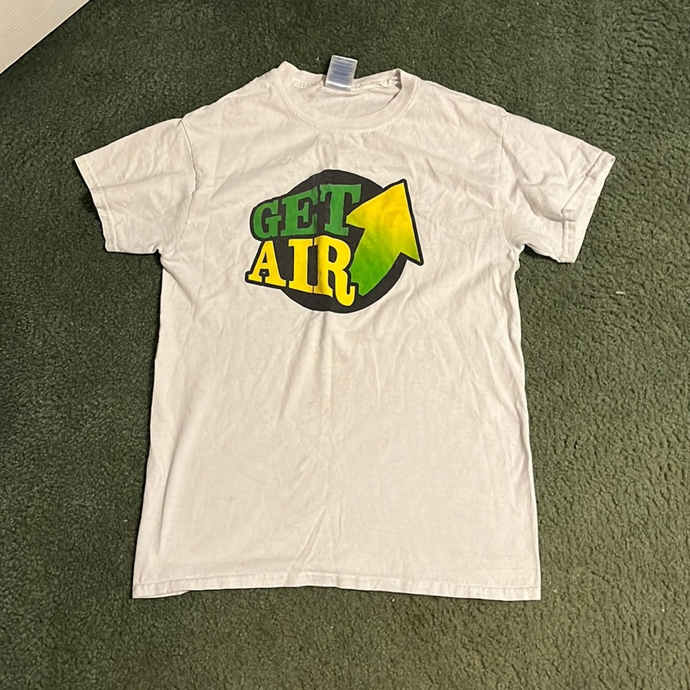 Get Air women’s shirt. Couple of stains but can’t really tell. Worn a few times.